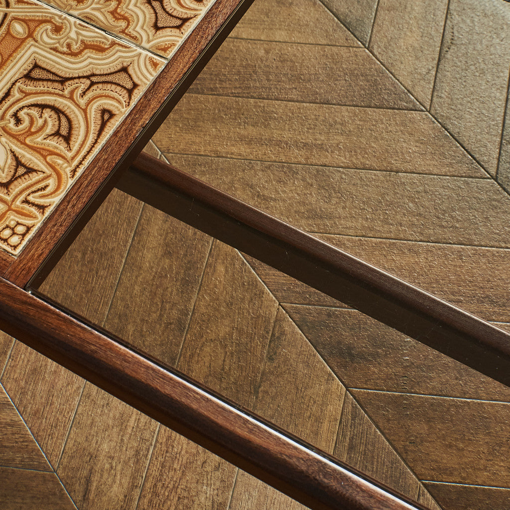 ヴィンテージ タイル&ガラストップ コーヒテーブル