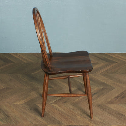 [66028][ERCOL] Vintage hoop back chair / 5 spokes, violin seat, straight legs