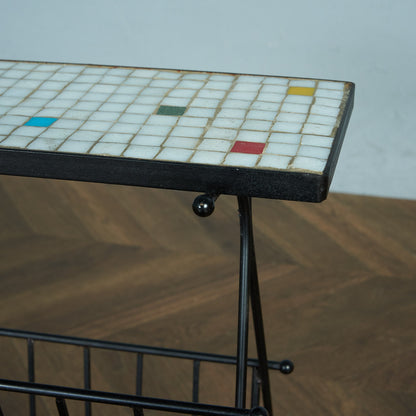 Belgian vintage tile top magazine rack #81782
