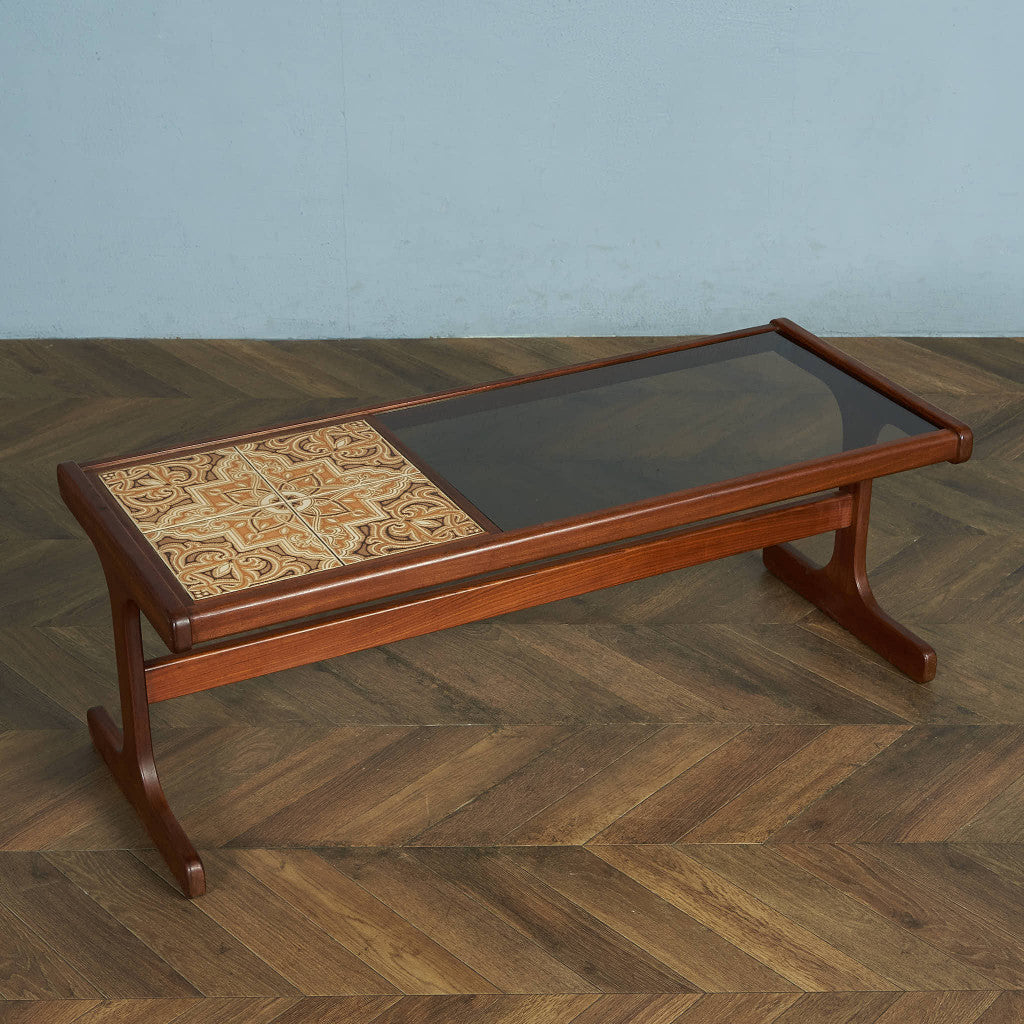 G-PLAN Vintage Tile &amp; Glass Top Coffee Table / Center Table #83684