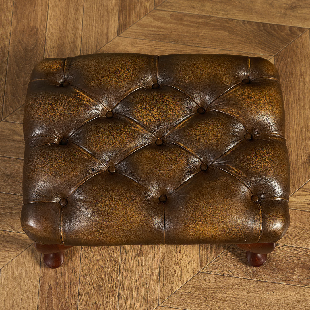英国 クラシック チェスターフィールド スツール