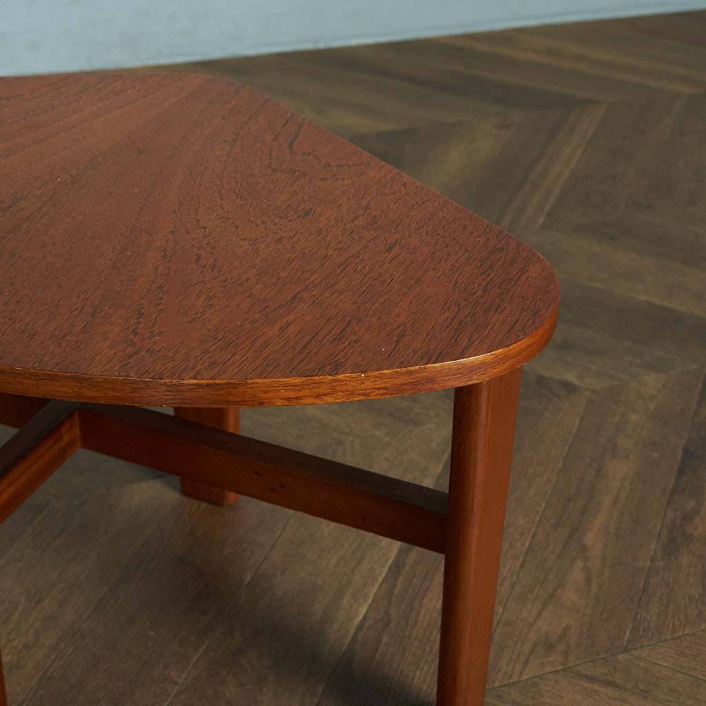 British vintage smoked glass top nesting coffee table #81668