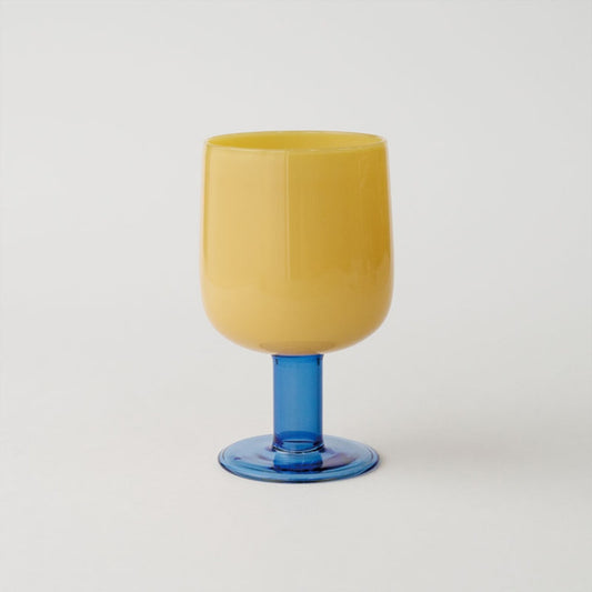 TWO TONE WINE GLASS / Yellow×Blue