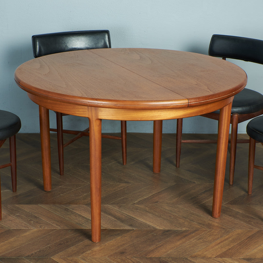 British vintage extension round dining table #79607