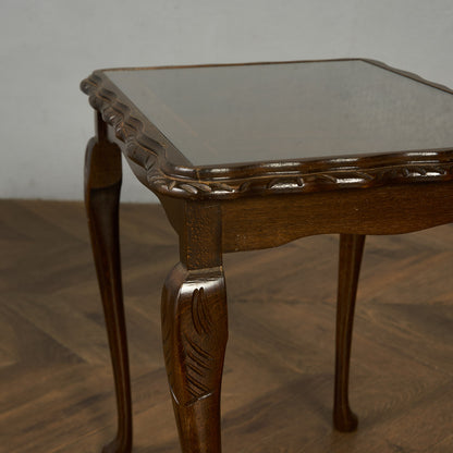 英国クラシック ガラストップ ネストテーブル