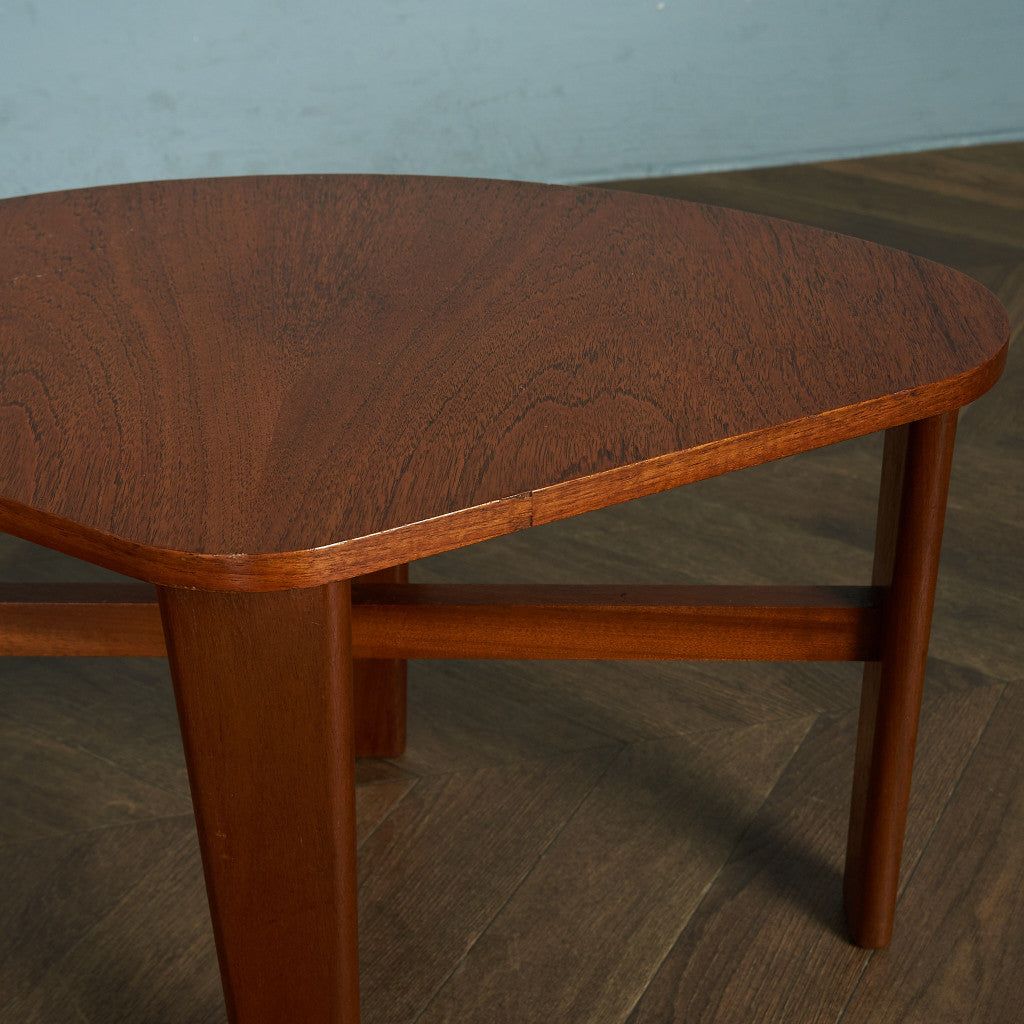 British vintage smoked glass top nesting coffee table #81668