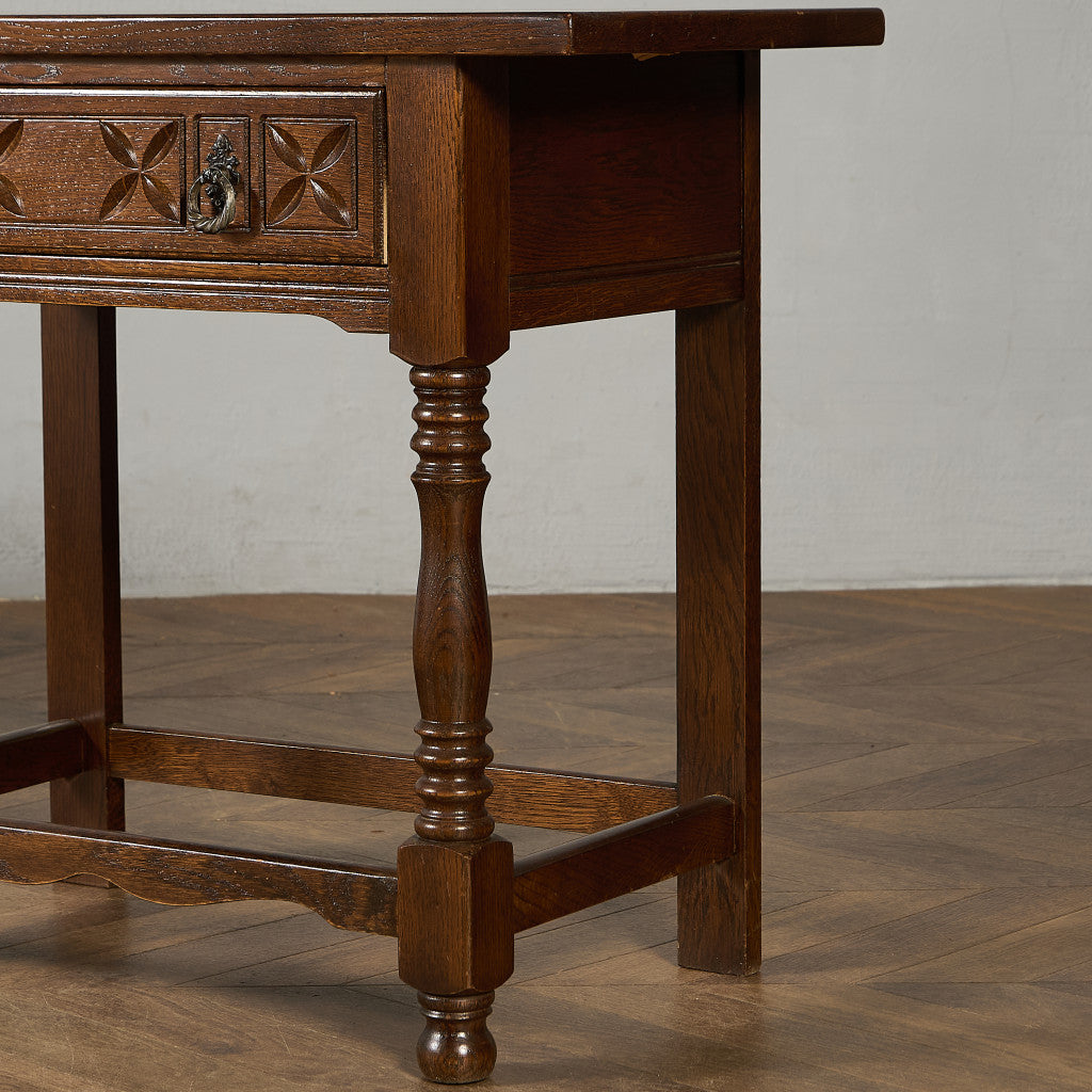 英国 クラシック オーク材 サイドテーブル