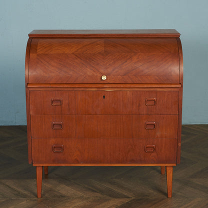 Markaryds Mobelindustri Vintage Roll Top Writing Bureau #80380