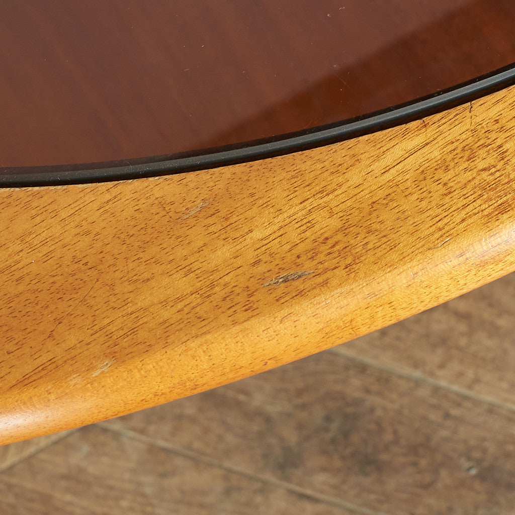 British vintage smoked glass top coffee table #77305
