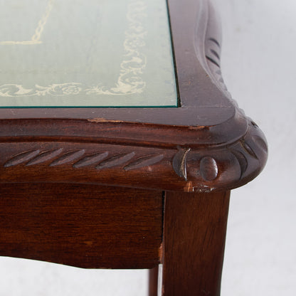 英国クラシック ガラストップ ネストテーブル